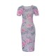 Female retro skinny dress with floral