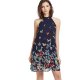 Women elegant dress, floral patchwork print