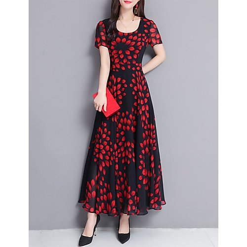 Women daily outfit exquisite and elegant petal sleeves long dress