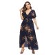 Women holiday exquisite loose dress, floral lace tie