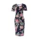 Women vintage tight dress, floral print