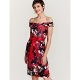 Women off-the-shoulder tight dress with floral off-the-shoulder