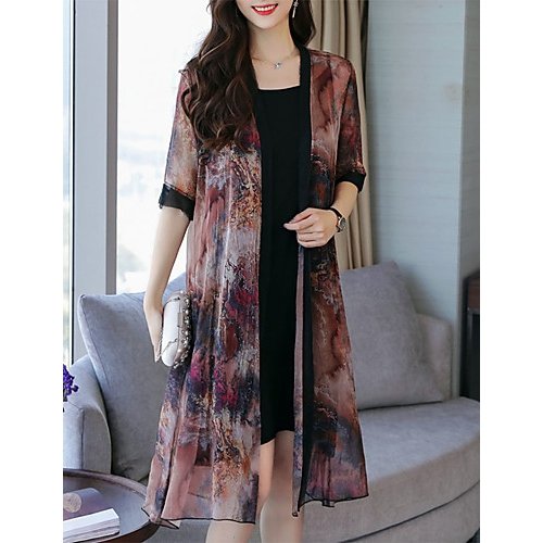 Women daily outfit exquisite and elegant petal sleeve conversion dress