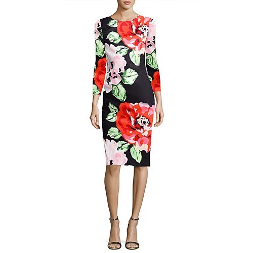 Women elegant tight dress, floral