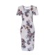 Women vintage tight dress, floral print