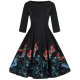 Women vintage elegant dress, floral print