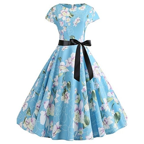 Female vintage dress, floral print