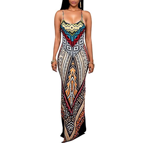 Women party exquisite long dress, print, slim