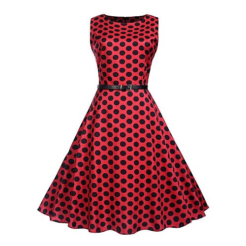 Female vintage dress, dot print