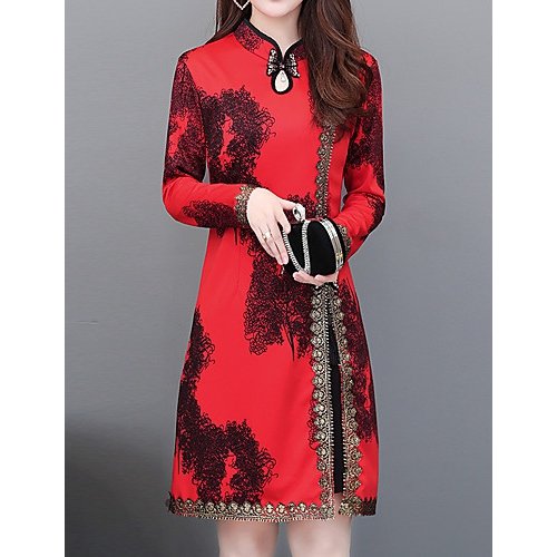 Women everyday chic exquisite dress, geometric printing