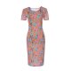 Women vintage tight dress, floral print