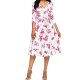 Women floral outfit fashion slim dress, floral V-neck