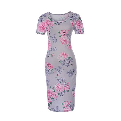 Female retro skinny dress with floral