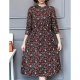 Women daily slim dress, floral round neck