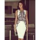 Women elegant dress, geometric print