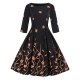 Women vintage elegant dress, floral print